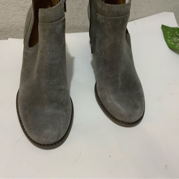 Lucky Brand Yabba Women's Ankle Wedge Booties Size 5.5 M, Gray Leather - Picture 3 of 15
